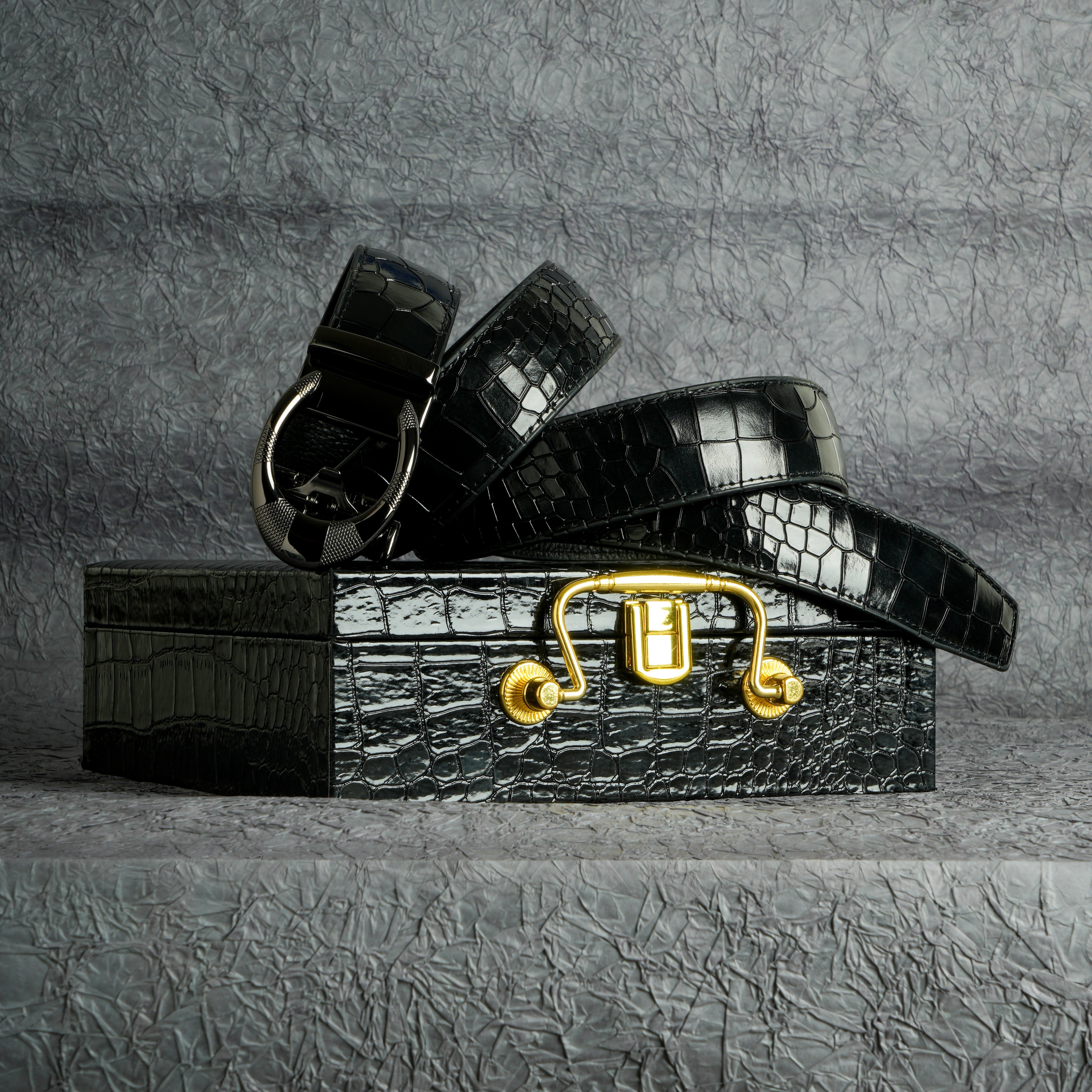 TORTOISE CRACK VEGETABLE TANNED 100% LEATHER BELT WITH CLASSIC BUCKLE